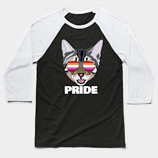 PRIDE - Cute Cat Sunglasses Lesbian Pride Flag Baseball T-Shirt